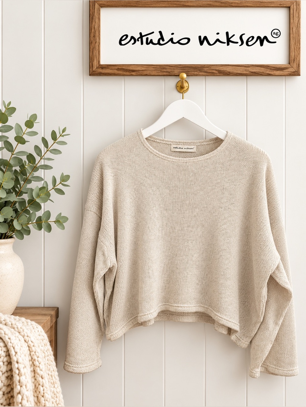 Estudio Niksen | Organic Look Oversized Knit Sweater | Size 2 | Fits L/XL